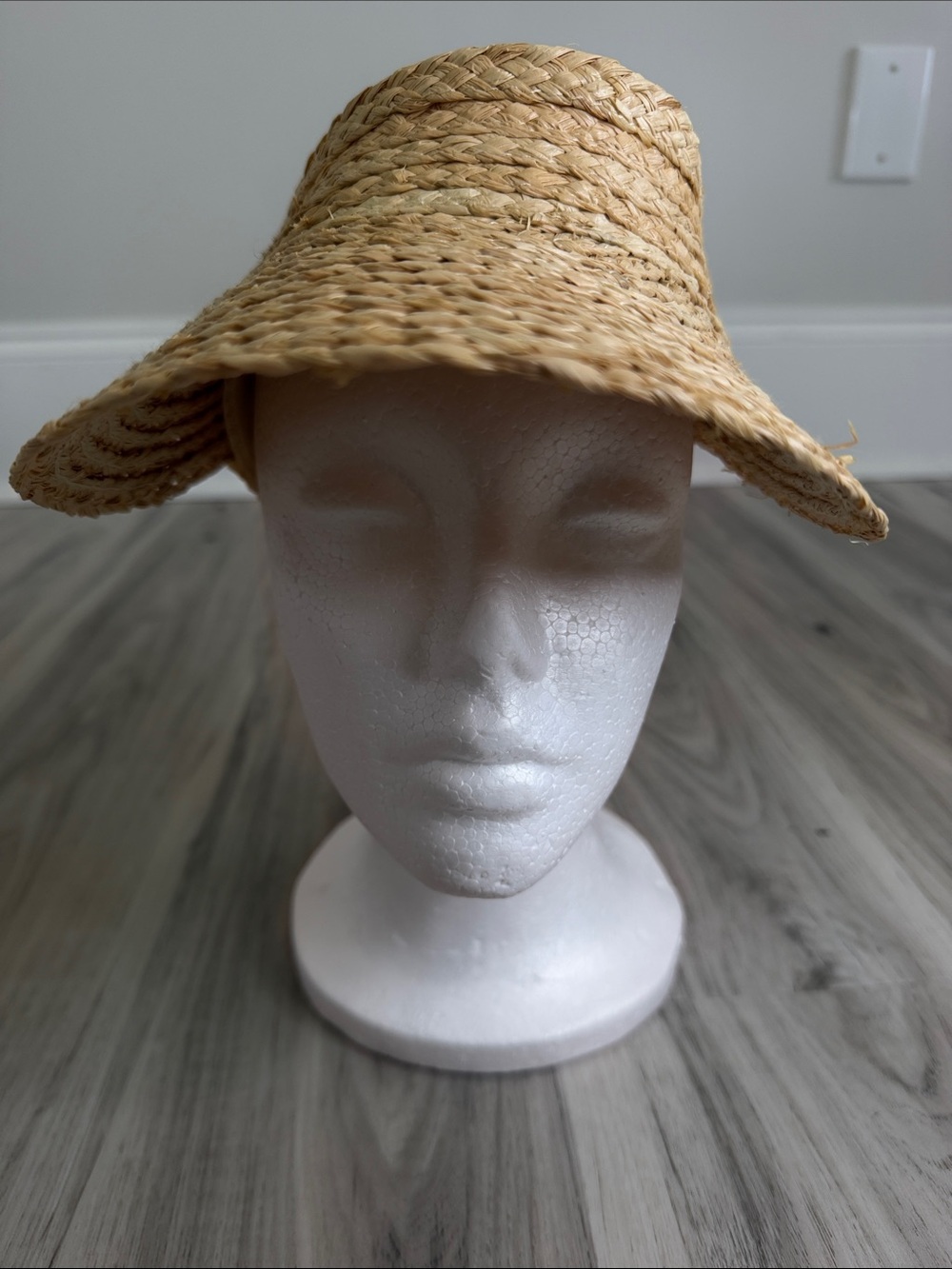 NWT aerie Braided Straw Sun Visor - Natural Beige one sz